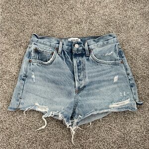 AGOLDE Jaden High Rise Denim Shorts Size 25 Raw Hem